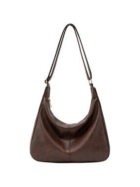 Hobo Bags for Women Foldable Vegan Leather Shoulder Handbag Slouchy Tote